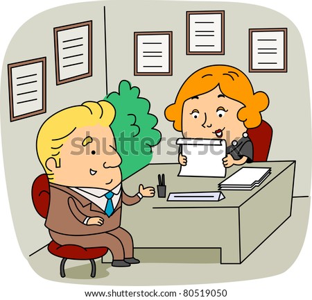 Illustration Of An Hr Personnel At Work - 80519050 : Shutterstock