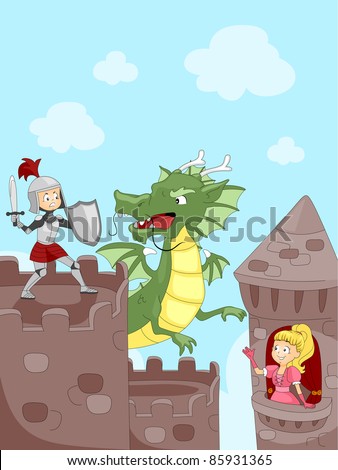 Dragons Fighting Knights