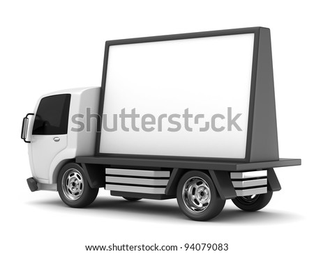 3D Illustration of a Mobile Billboard 3D Illustration of a Mobile Billboard