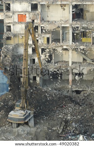 demolition in detail -  cross-section of the building