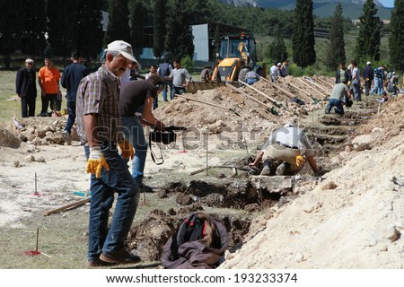 SOMA, TURKEY-MAY 15, 2014: Turkey coal mine explosion at Soma in Manisa. Death toll rises. Energy Minister Taner Yildiz said 787 people had been inside the mine. The mine was exploded on May 13, 2014.