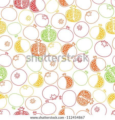Pomegranates background.  Endless pattern can be used for wallpaper, pattern fills, web page background, surface textures.