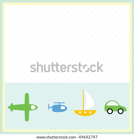 stock vector : Baby boy arrival birthday card background vector illustration
