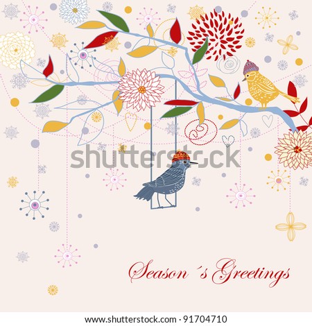 Seasons greetings background. Christmas card.