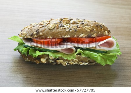 sandwich on wooden board