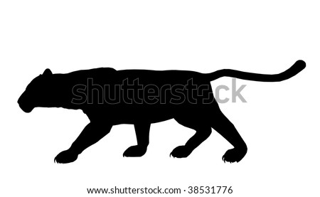 stock photo Black panther art illustration silhouette on a white 