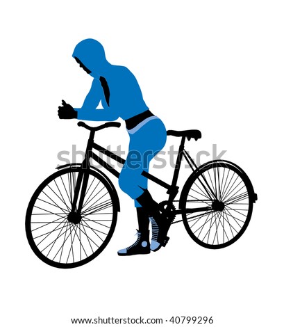 bike rider silhouette. icycle rider silhouette