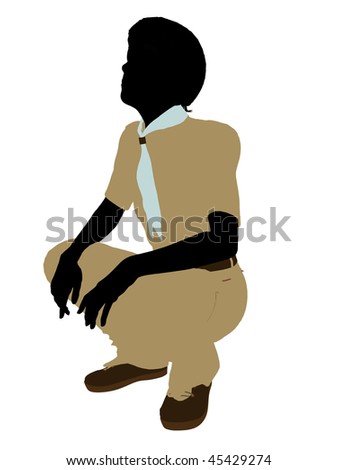 African American Boy Scout boy scouts background. African American Boy Scout