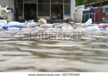 Flood water - Sandbags for flood defense