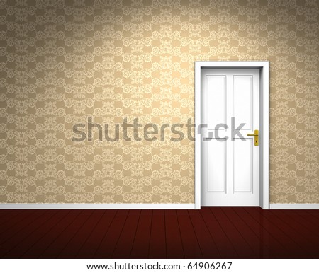 vintage wallpaper room. an old empty room with a