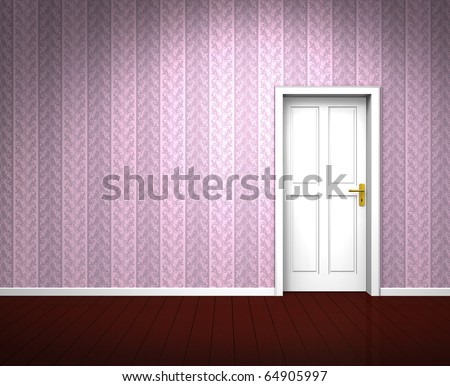 pink wallpaper room. an old empty room with a