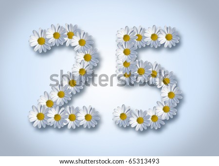stock photo Image for 25 th birthday silver wedding oder jubilee formed