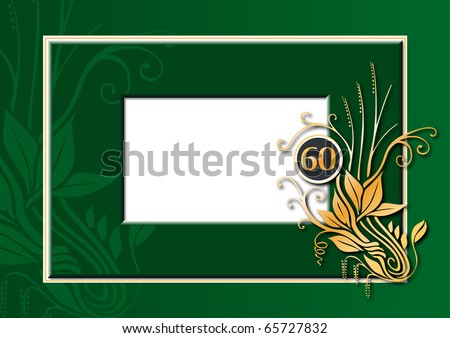  of a green and golden congratulations card for 60th anniversary