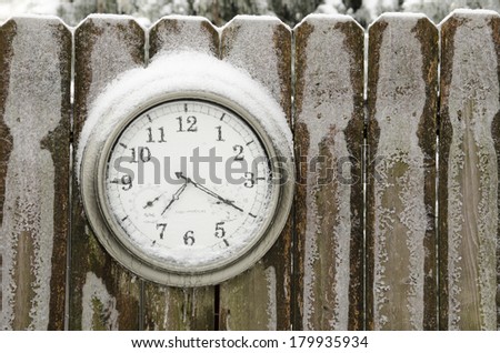 Outdoor Clock Frozen