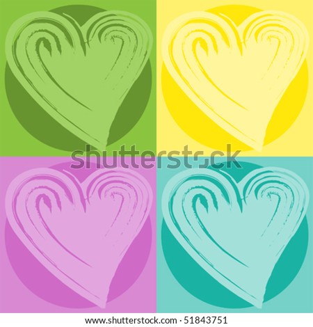 pop art wallpapers. stock vector : pop art hearts-