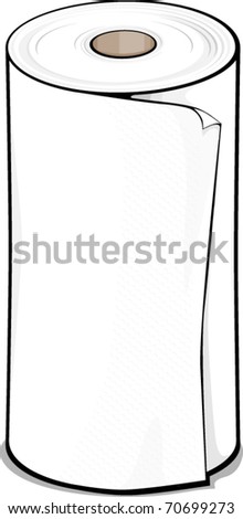 Roll Of Paper Towels Stock Vector Illustration 70699273 : Shutterstock