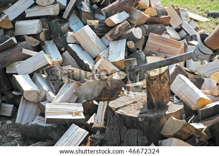 Chopping wood - fuel and ax