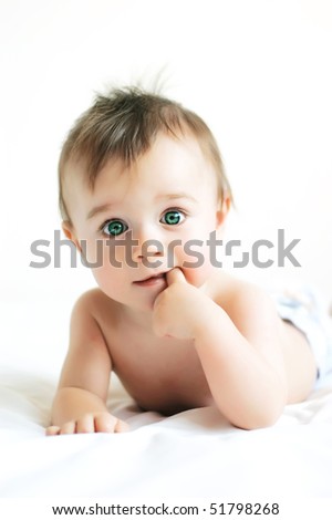 Little boy with green eyes