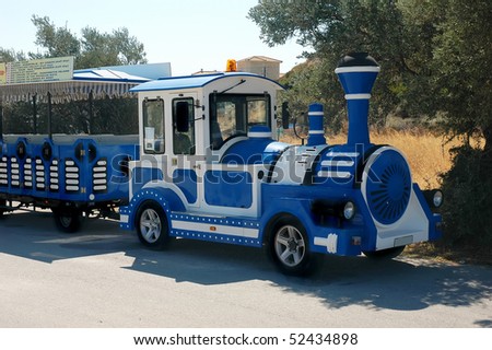Road train on the island of Rhodes, Greece
