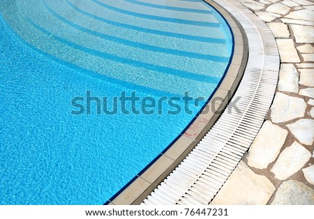 Detail of the swimming pool with clean water