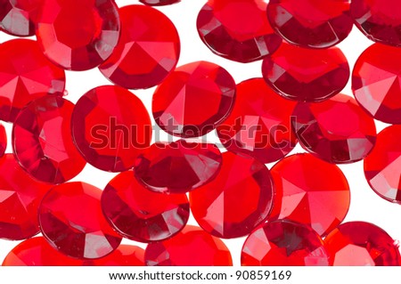 The red crystal on a white background
