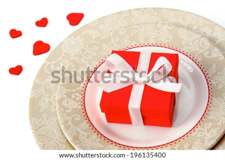 Valentine\'s dinner waitnig for couple isolated on white background