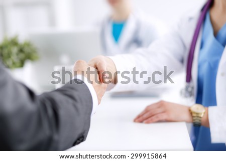 Doctor and Patient isolated on white background .