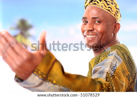 Photograph of an energetic and satisfied man on the beach