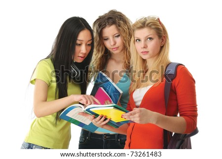 A group of young college girls