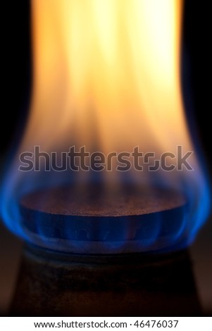 little gas ring with fire burining