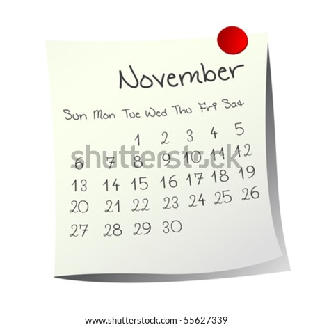 november calendar 2011. Calendar for November 2011