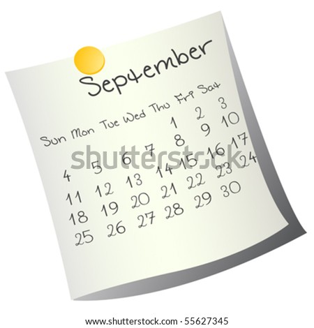 calendar of september 2011. Calendar For September 2011 On