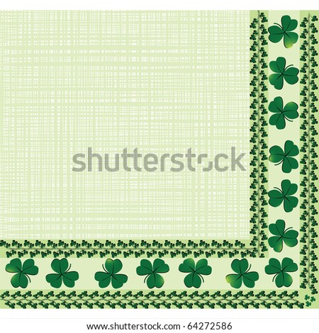 Corner border with clovers for your design, seamless background