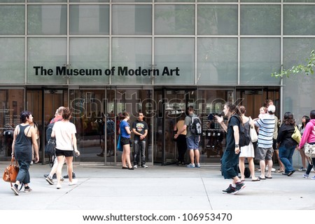 New York City - June 25: People Entering The Museum Of Modern Art On June 25, 2012 In New York City, Ny. The Moma Collection Has Grown To Include Over 150,000 Art Pieces And Design Objects.