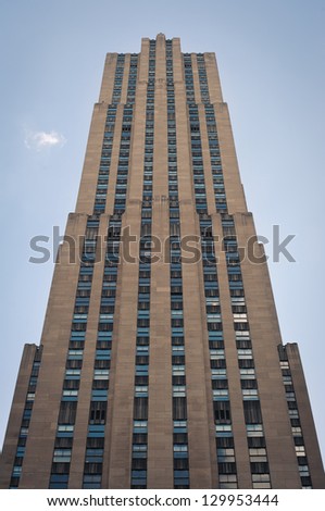 NEW YORK - JUNE 22: Rockefeller Center skyscraper on 5th Avenue on June 22, 2012 in New York. It was built by the Rockefeller family in 1939 and was declared a National Historic Landmark in 1987.