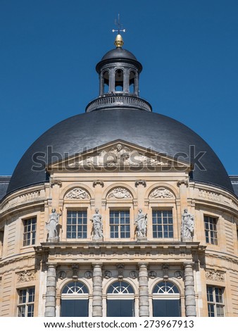 Vaux le Vicomte Castle detail, baroque French Palace located in Maincy, near Paris. Constructed from 1658 to 1661 for Nicolas Fouquet, the superintendent of finances of Louis XIV.