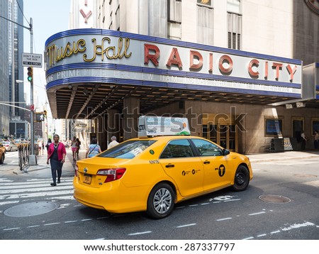 NEW YORK CITY - MAY, 2015: Radio City Music Hall in midtown Manhattan. This historic theater in Rockefeller Center opened in 1932.