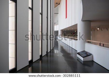 ROVERETO, ITALY - JULY 23, 2015: Mart Museum interior view. The Museum of Modern and Contemporary Art of Trento and Rovereto (MART) contains mostly modern and contemporary artworks.