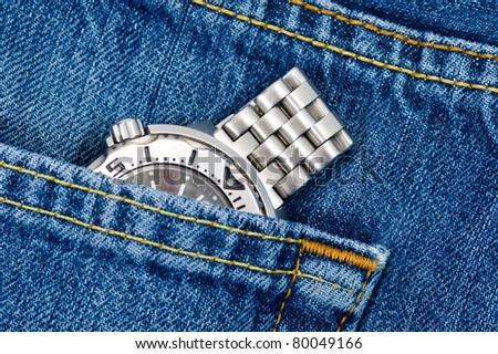 Diver watch inside pocket jeans.