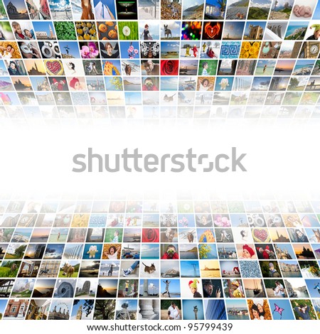 Abstract multimedia background made by different images Abstract multimedia background made by different images