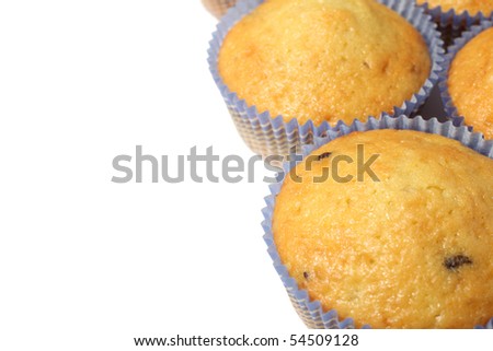 breakfast - muffins isolated on white background