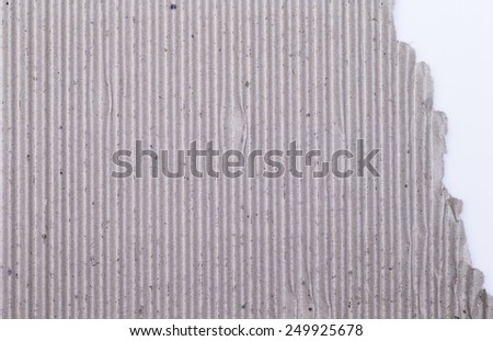 Corrugated cardboard over white background