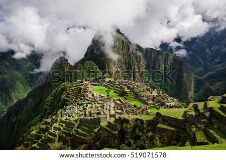 Machu Picchu. Lost city of Inkas in Peru mountains.