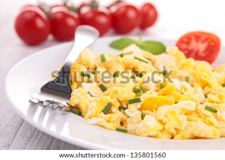 fried egg, scrambled egg