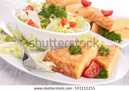 potato tortilla and salad