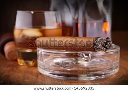 whisky and cigar