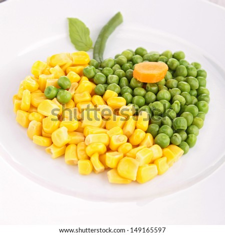 corn and pea heart