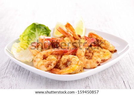 plate of cooked shrimp