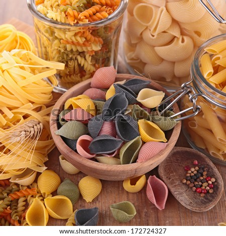 mixed raw pasta