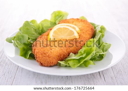 breaded meat or fish